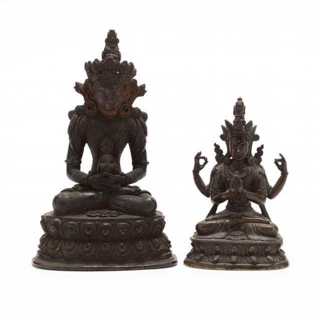 two-tibetan-bronze-sculptures