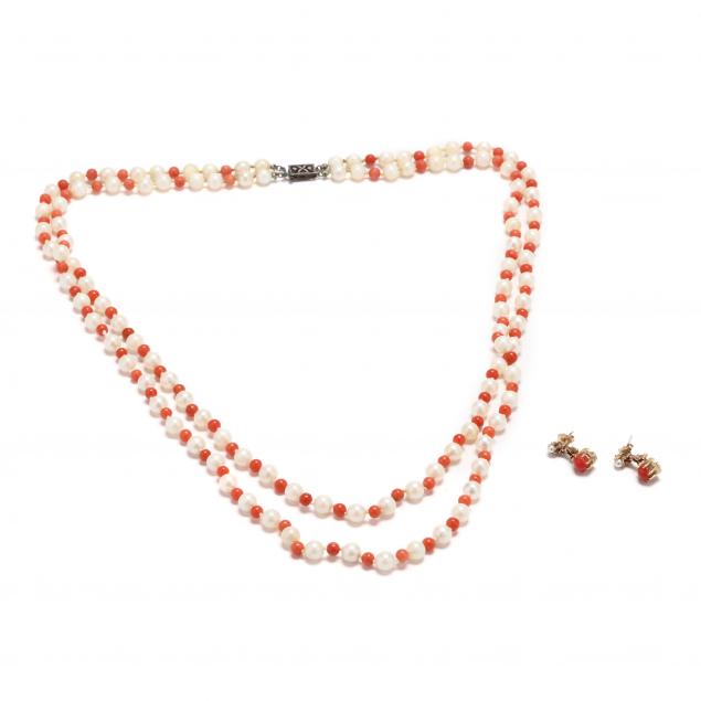two-coral-and-pearl-jewelry-items