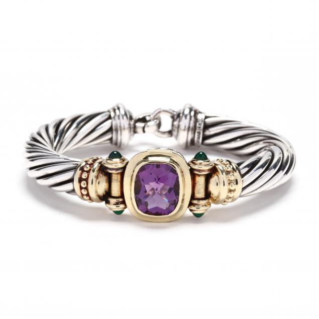 sterling-silver-14kt-gold-and-amethyst-bracelet-david-yurman