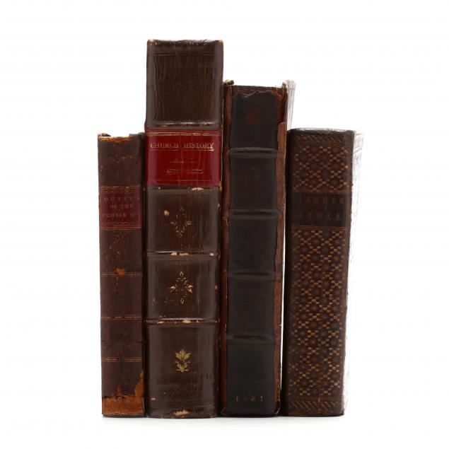 four-17th-and-18th-century-leatherbound-religious-books