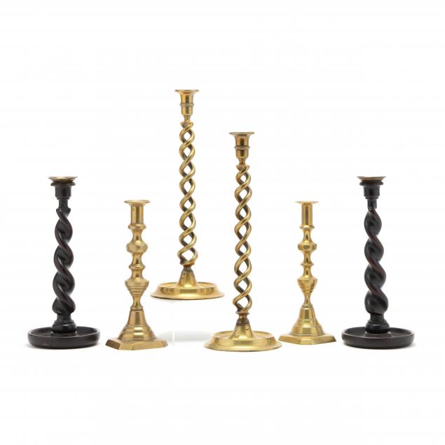 three-pair-of-antique-candlesticks