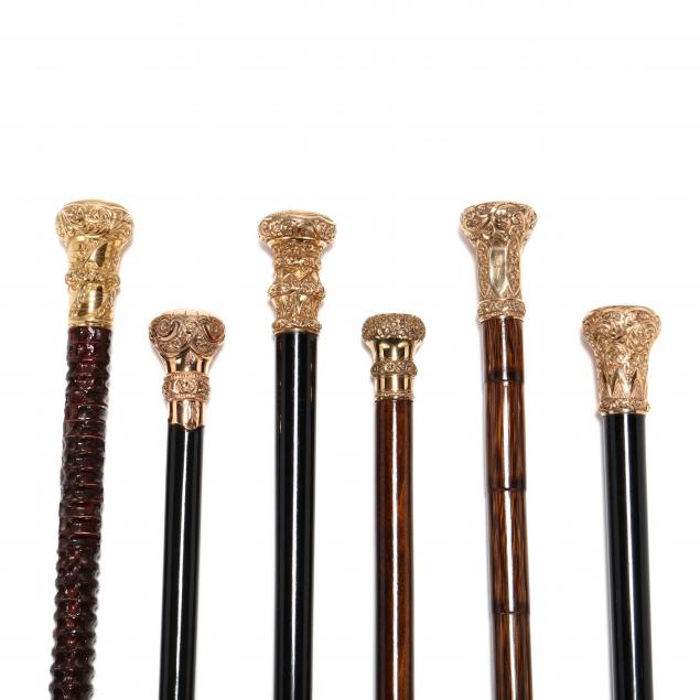 six-19th-century-gold-topped-canes