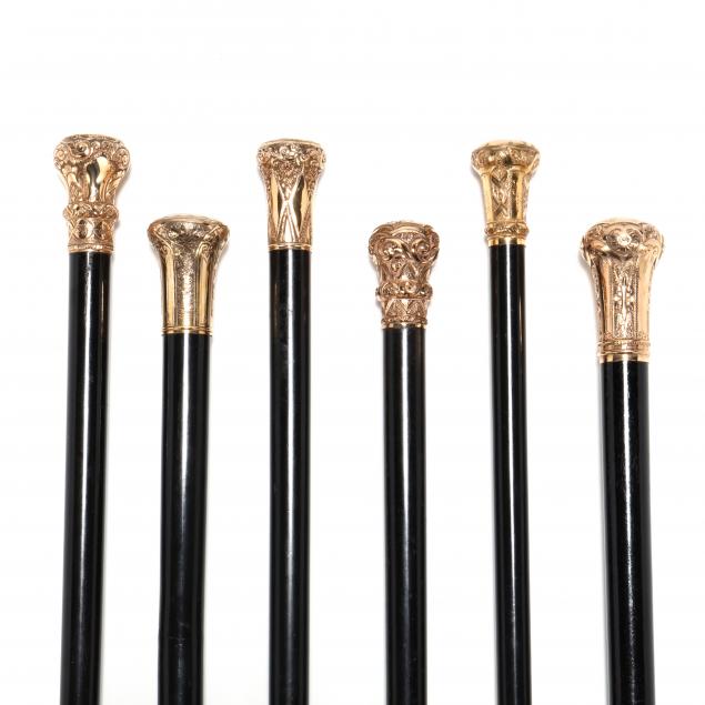 six-19th-century-gold-topped-canes