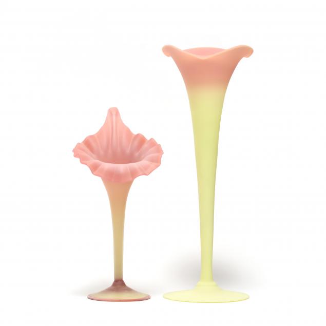 two-mt-washington-burmese-art-glass-vases