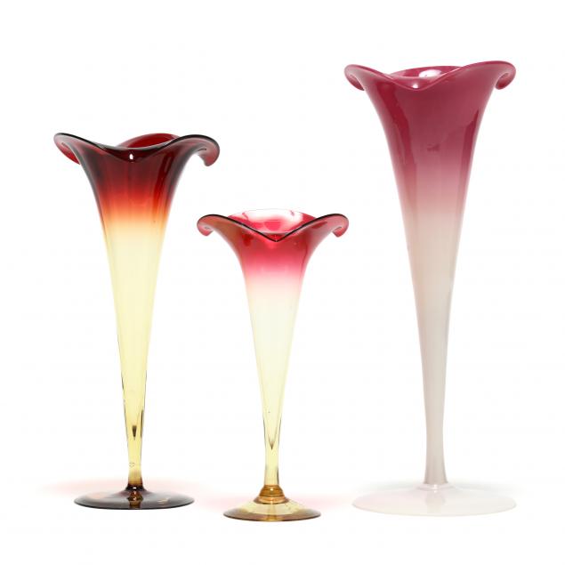 three-new-england-glass-co-vases
