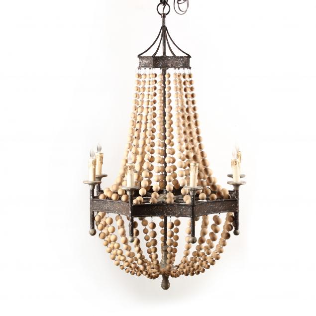 designer-wood-bead-chandelier