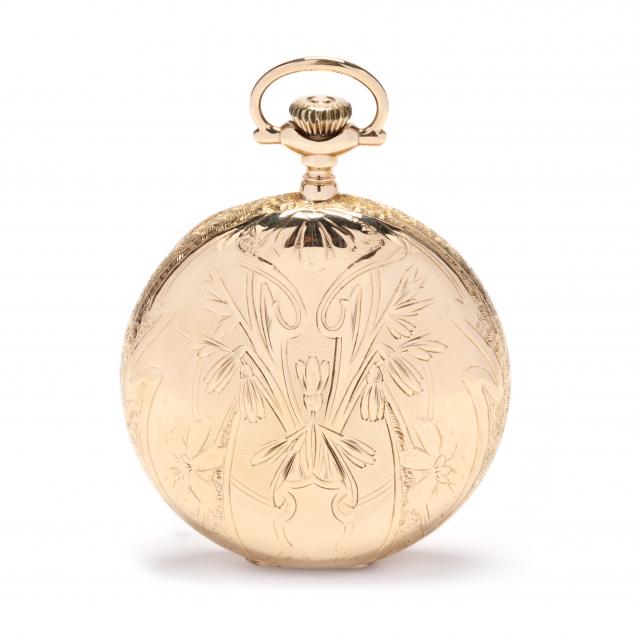 antique-14kt-gold-hunter-case-pocket-watch