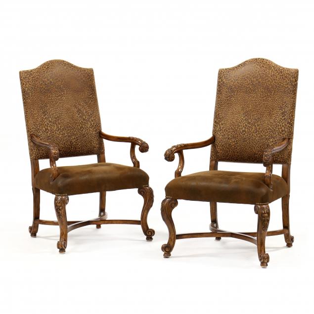 pair-of-contemporary-spanish-style-carved-hall-chairs