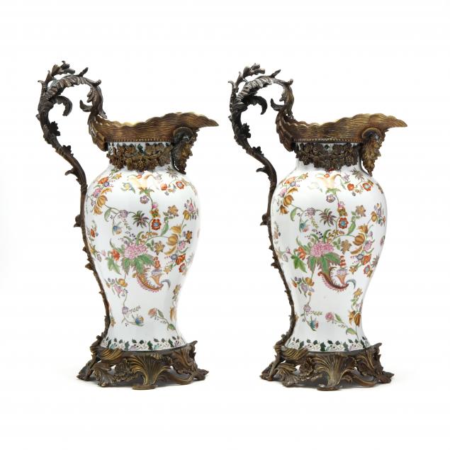 pair-of-gilt-bronze-mounted-porcelain-ewers