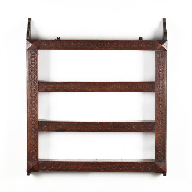 vintage-continental-carved-oak-wall-shelf