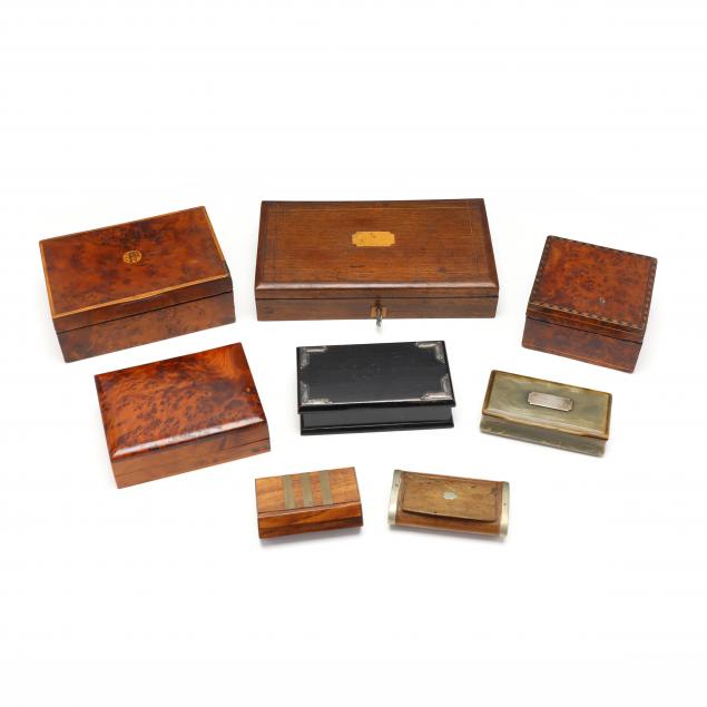 group-of-eight-antique-boxes