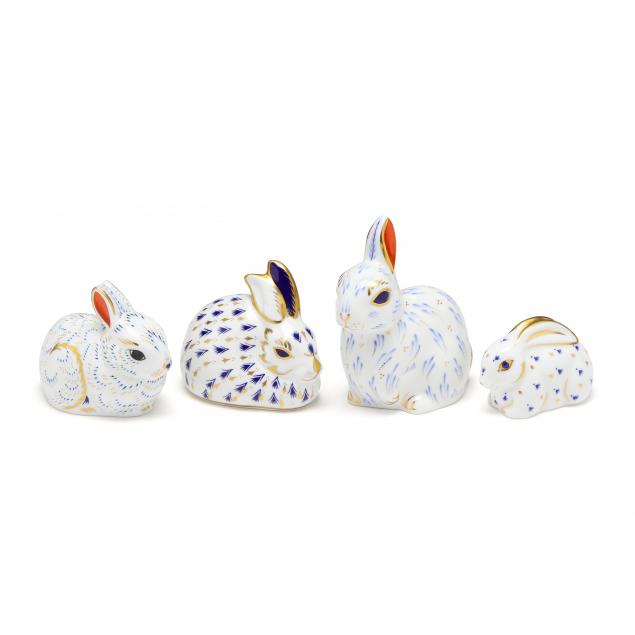 four-royal-crown-derby-porcelain-rabbits
