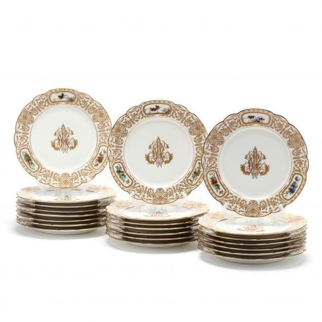 john-jacob-astor-iv-s-set-of-22-gilt-encrusted-lerosey-rue-de-la-paix-plates