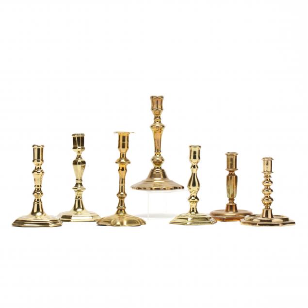 seven-antique-queen-anne-brass-candlesticks