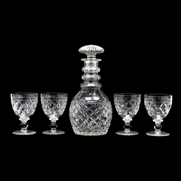 stuart-cut-crystal-decanter-and-stems