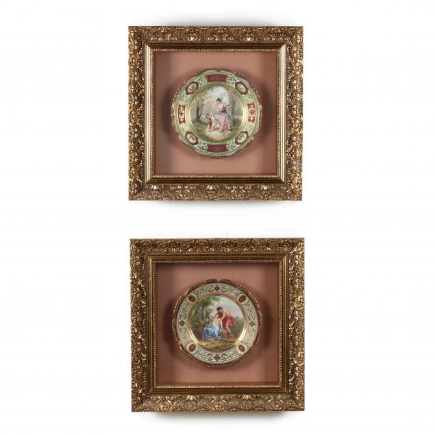 pair-of-framed-painted-porcelain-cabinet-plates