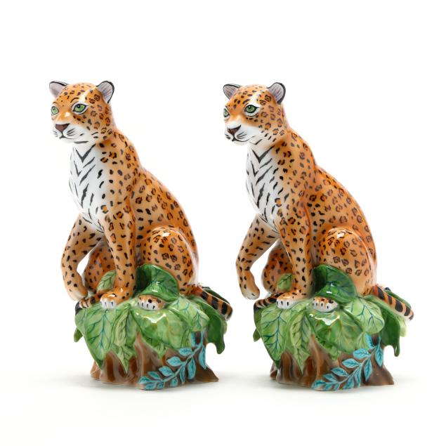 lynn-chase-a-facing-pair-of-seated-porcelain-jaguar