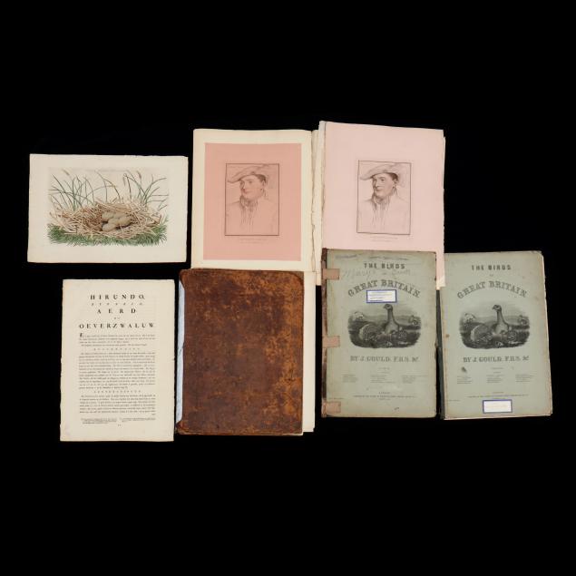 four-large-folio-avian-engravings-and-two-prints-of-one-portrait