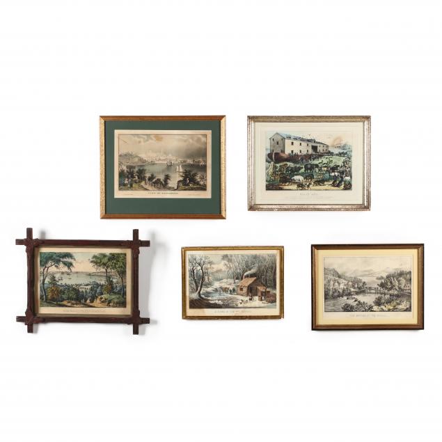 five-landscape-currier-ives-prints