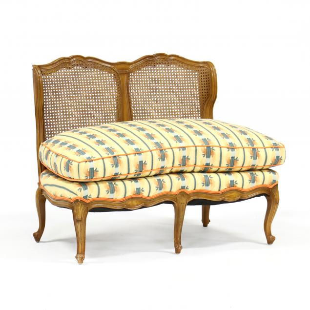 french-provincial-style-upholstered-settee