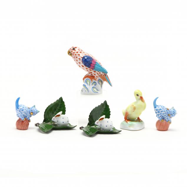 herend-six-small-porcelain-figures-of-animals