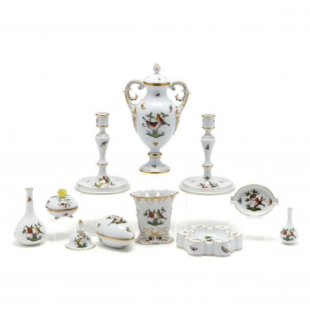herend-rothschild-bird-group-of-porcelain-accessories