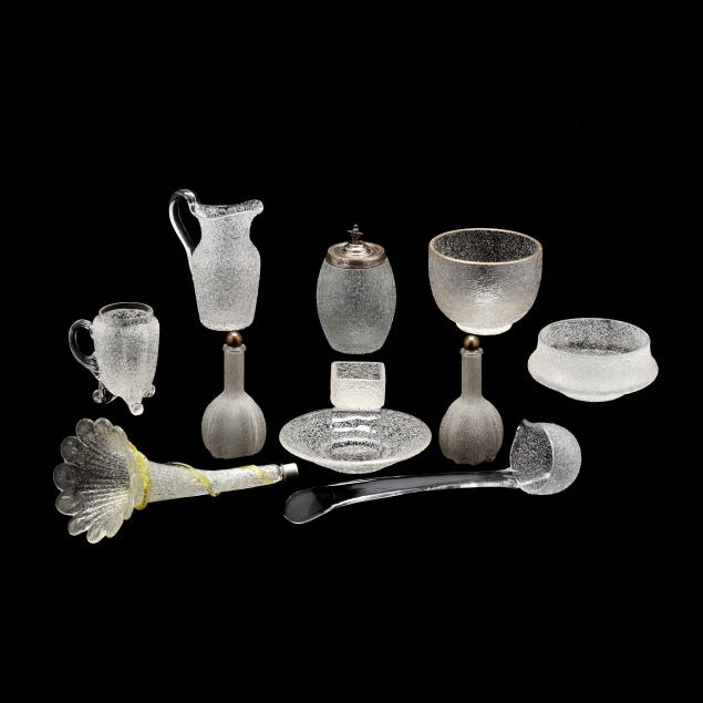 eleven-pieces-of-assorted-antique-overshot-glass