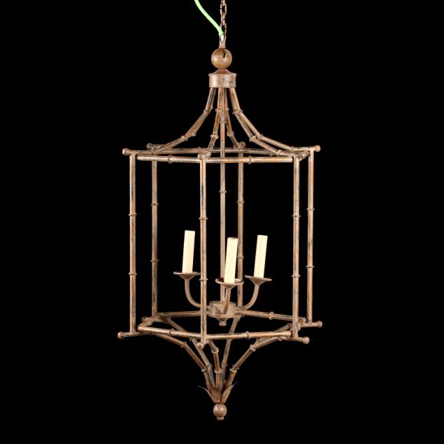 faux-bamboo-tole-pendant-light