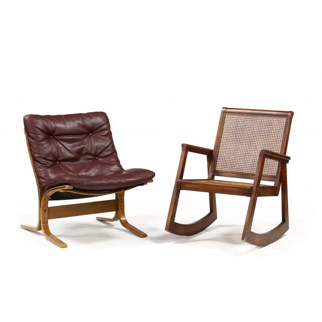 two-mid-century-leather-upholstered-chairs