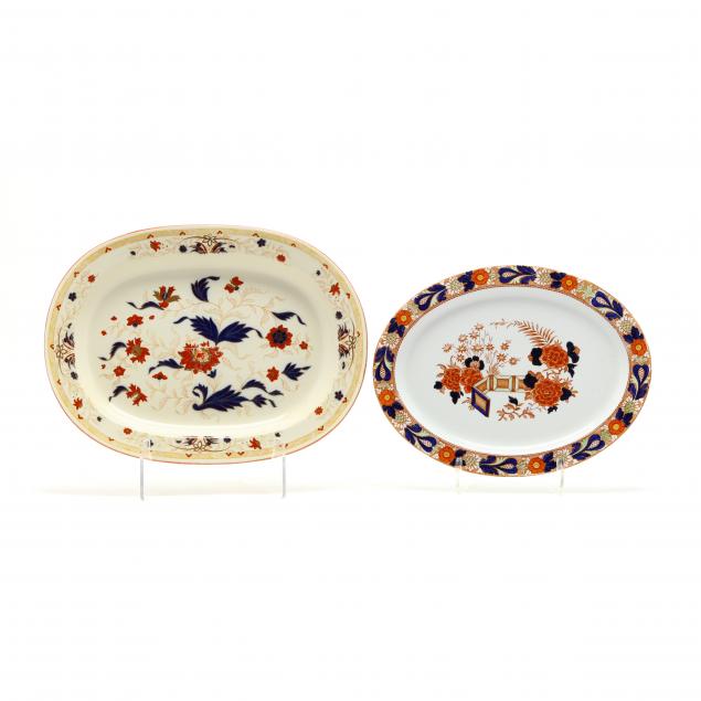 two-english-platters-imari-pattern