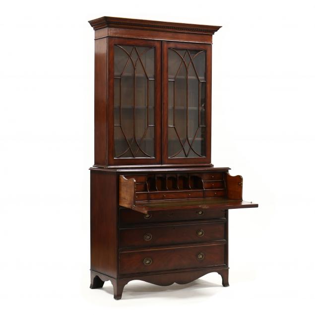 georgian-style-inlaid-mahogany-butler-s-secretary-bookcase