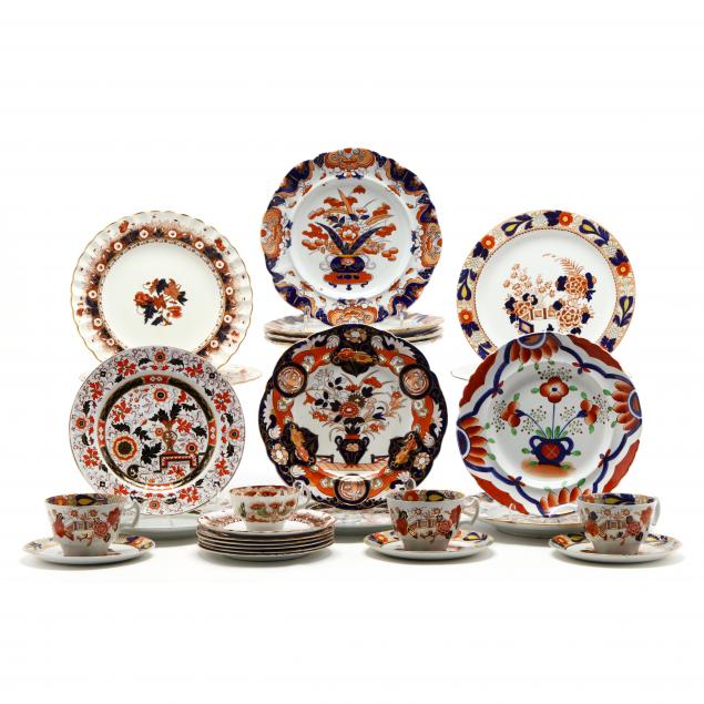 27-pieces-of-assorted-english-imari-in-several-patterns
