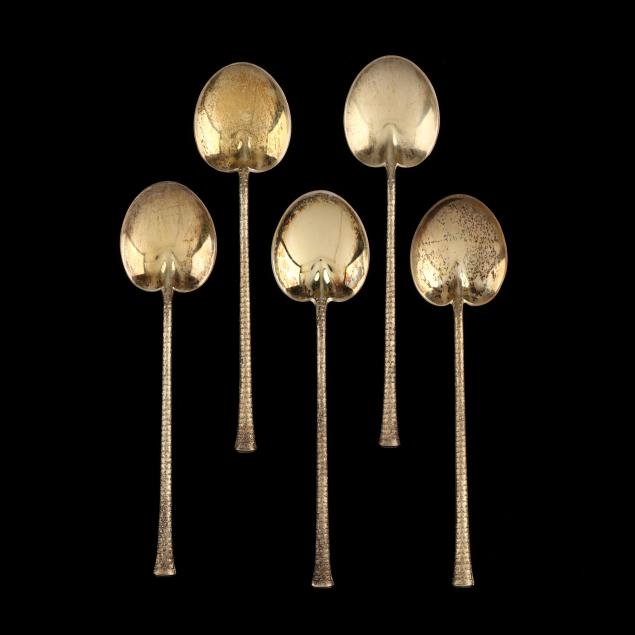 five-gorham-palm-beach-florida-gilt-sterling-silver-souvenir-ice-cream-spoons