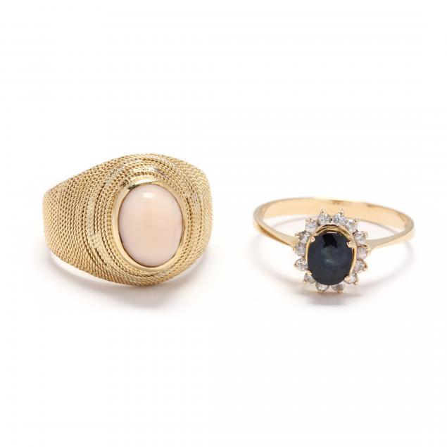 two-gold-and-gem-set-rings