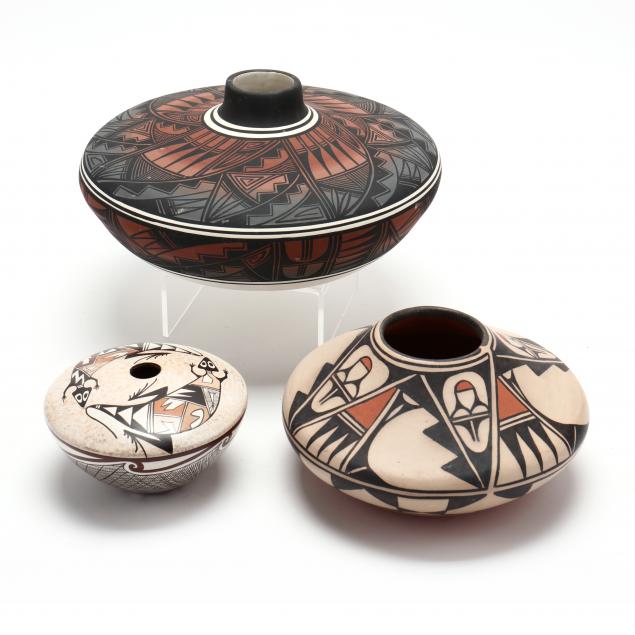 three-southwest-pottery-redware-vessels