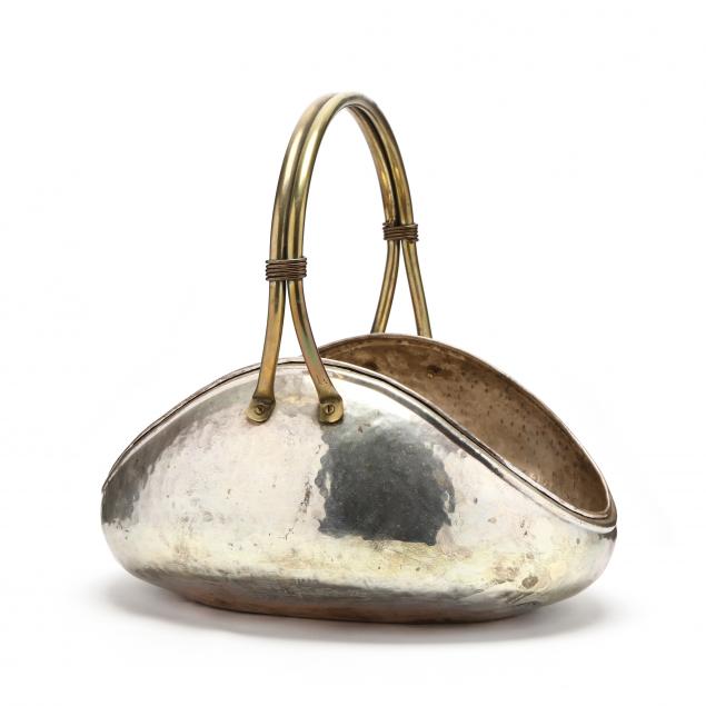 hammered-silvertoned-metal-basket