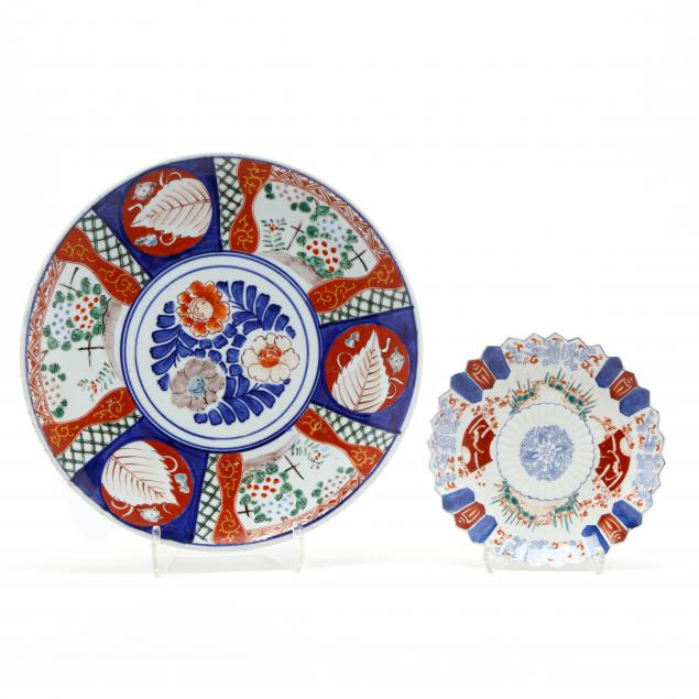a-japanese-imari-porcelain-charger-and-plate