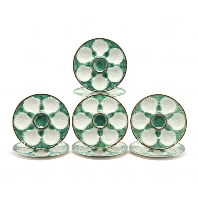 set-of-8-majolica-glazed-oyster-plates