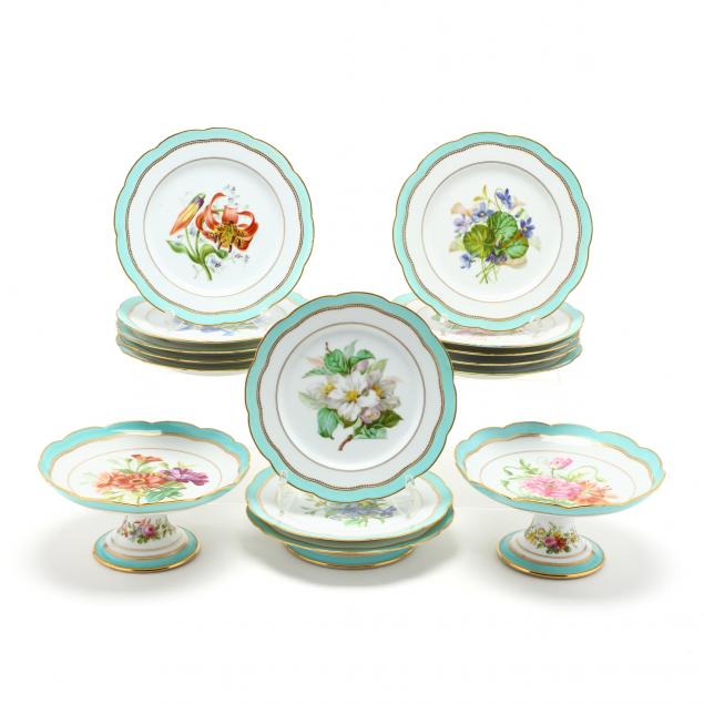 antique-french-hand-painted-porcelain-dessert-service