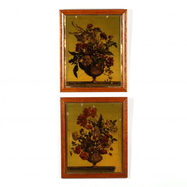 pair-or-reverse-glass-prints-of-floral-arrangements