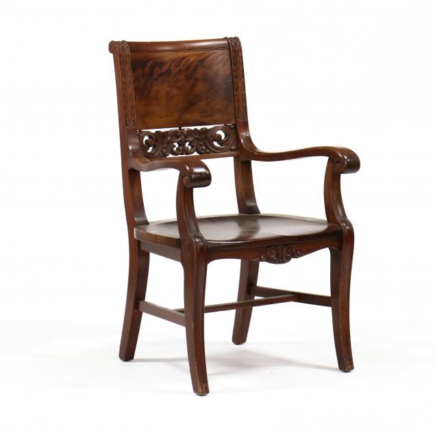 colonial-revival-carved-mahogany-armchair