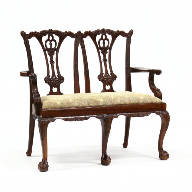 chippendale-style-mahogany-settee