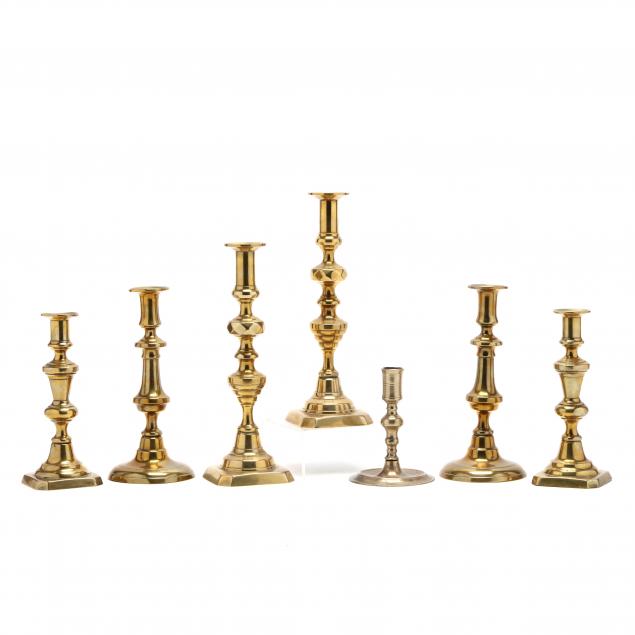 seven-antique-brass-candlesticks