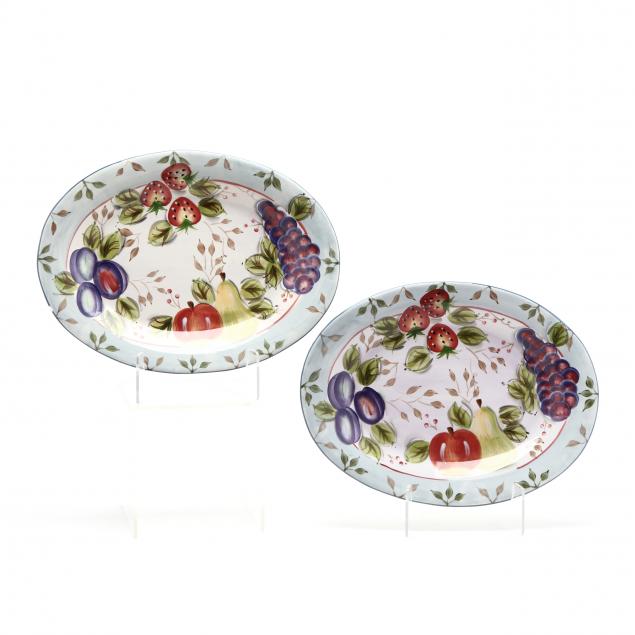 black-forest-fruits-pair-of-painted-pottery-serving-platters