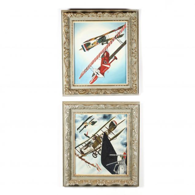 italian-school-20th-century-pair-of-wwi-air-combat-illustration-style-paintings