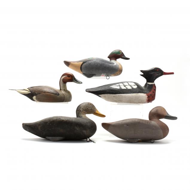 five-painted-duck-decoys