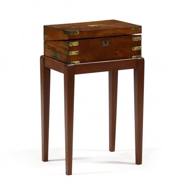 antique-campaign-style-lap-desk-on-stand