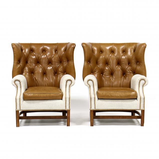 pair-of-designer-leather-tufted-back-easy-chairs