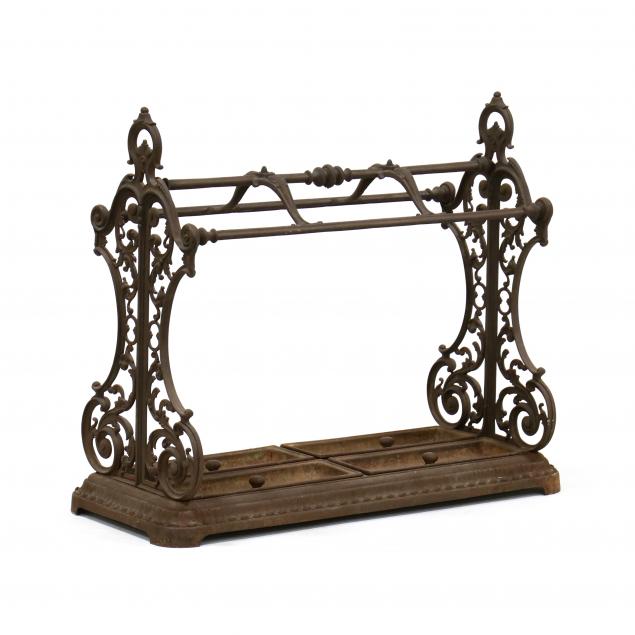 large-antique-continental-lobby-room-iron-umbrella-stand