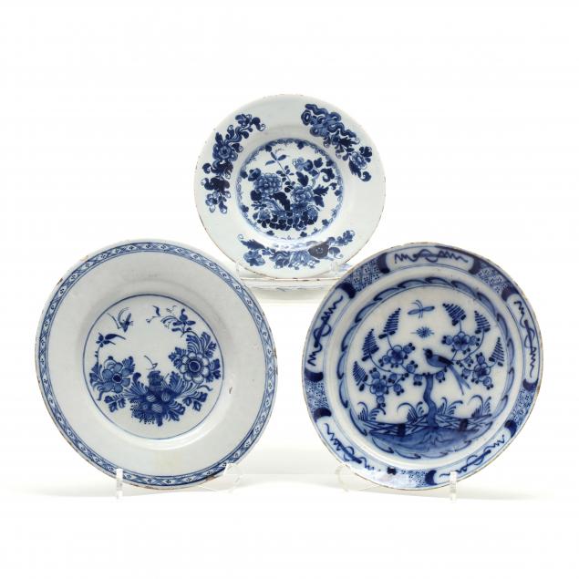 four-18th-century-blue-and-white-delft-plates